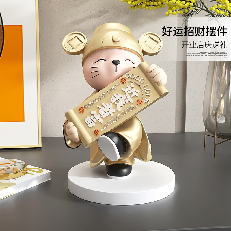 创意招财猫摆件开业礼物店铺收银前台桌面家居装饰品乔迁新居礼品