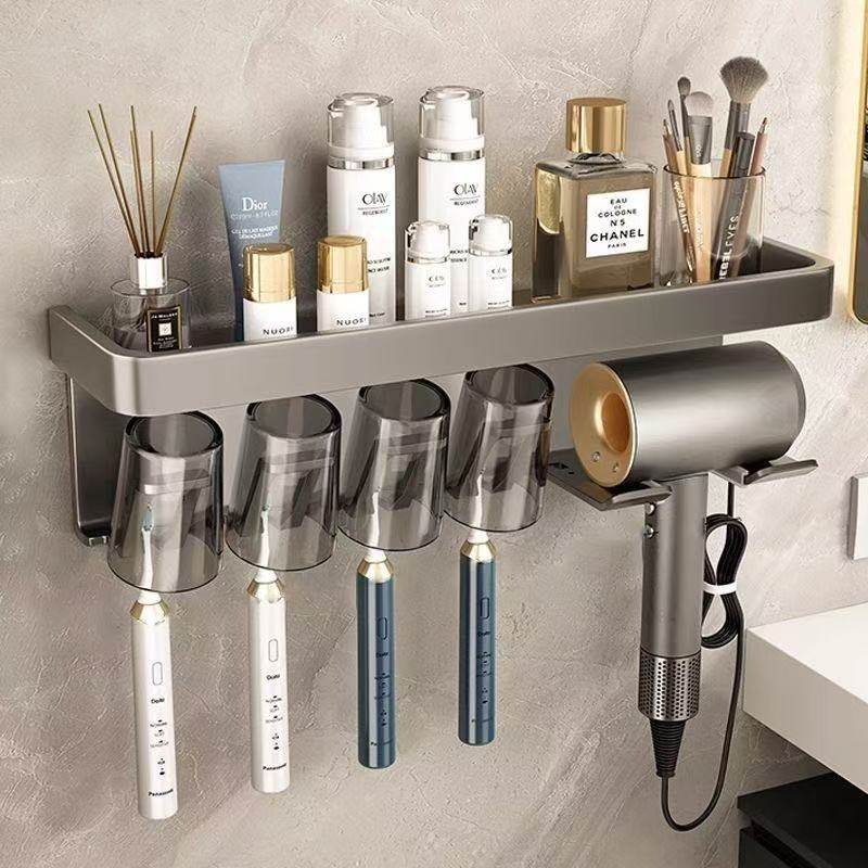 浴室置物架免打孔电动牙刷吹风机洗漱杯牙刷牙杯子收纳吹风机支架,家庭/个人清洁工具,吹风机置物架,淘宝优惠券,粉丝福利购,淘宝优惠卷