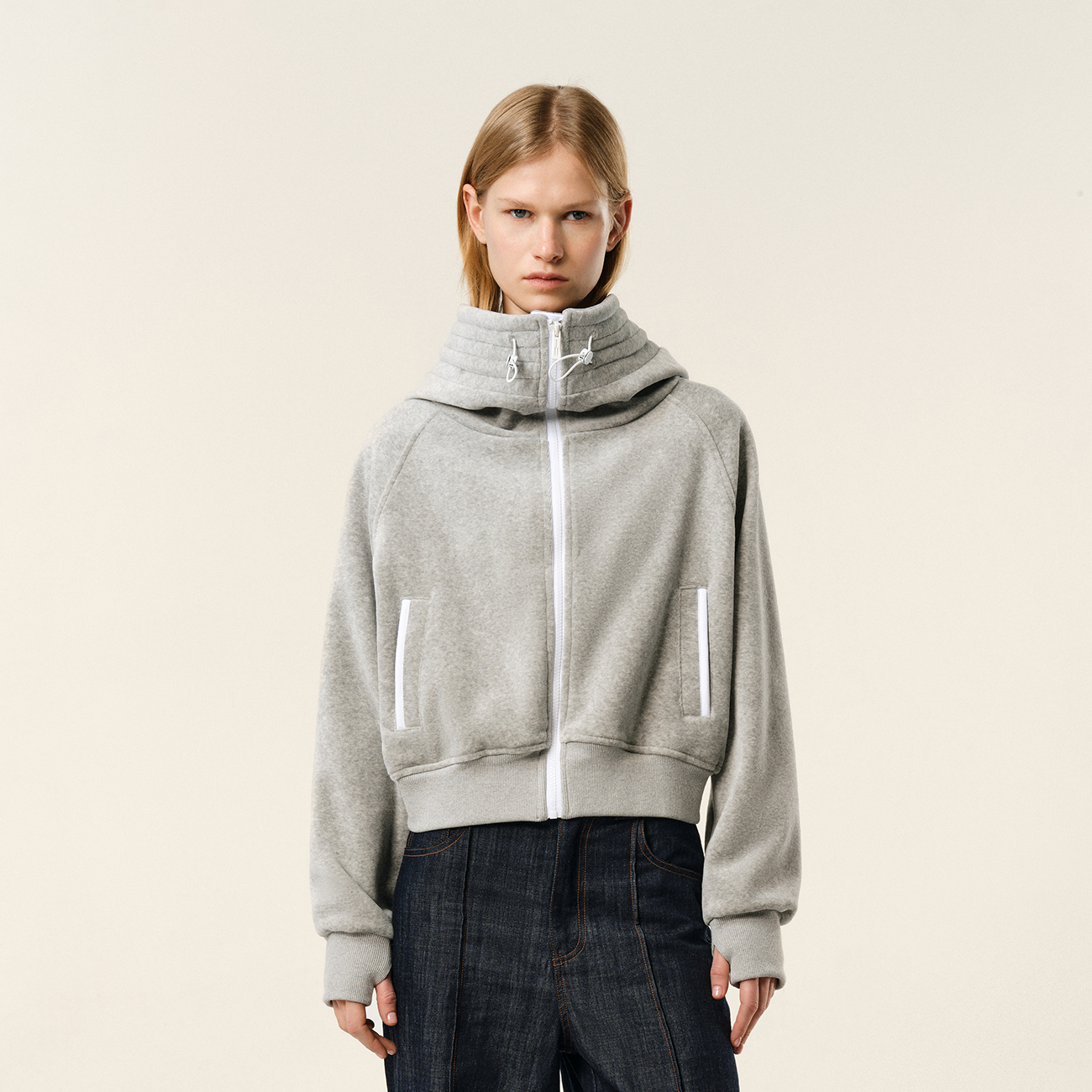 ATRY立领连帽卫衣外套女