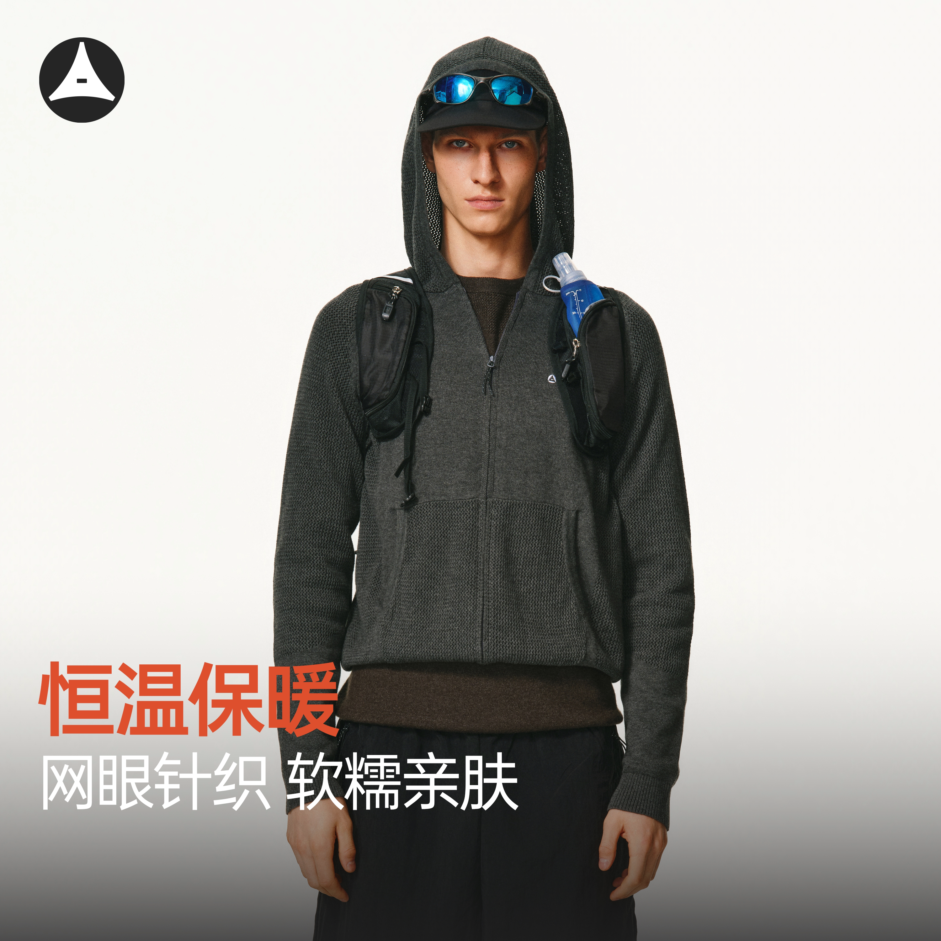 ATRY连帽开衫毛衣男款秋针织衫图片
