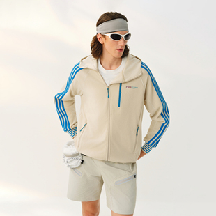 ATRY斜拉链摇粒绒夹克男春季新款美式复古户外运动撞色休闲外套女