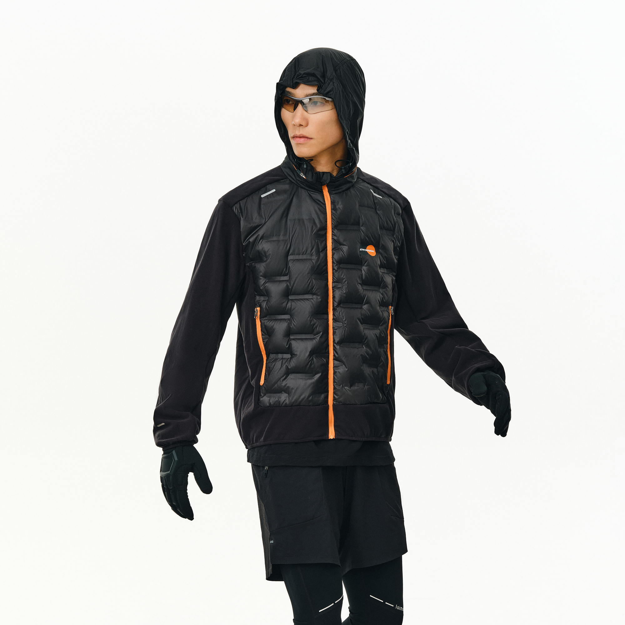 ATRY连帽羽绒服男秋冬立领外套女