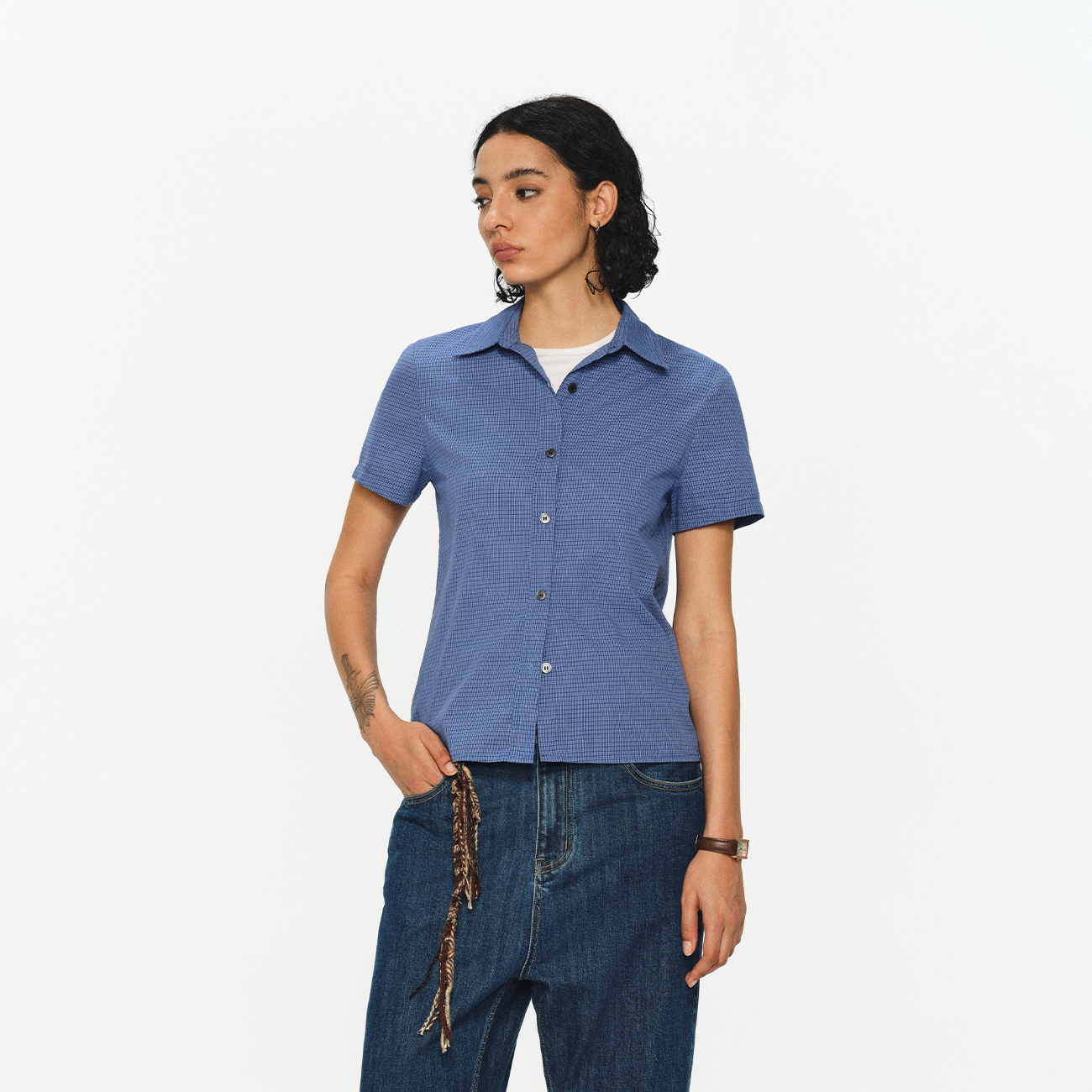ATRY格纹短袖衬衫女款