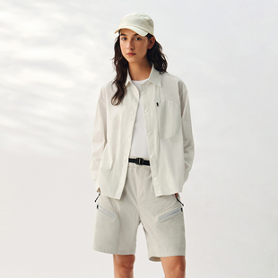 ATRY户外网眼透气衬衫男春季新款美式复古翻领休闲轻薄开衫外套女