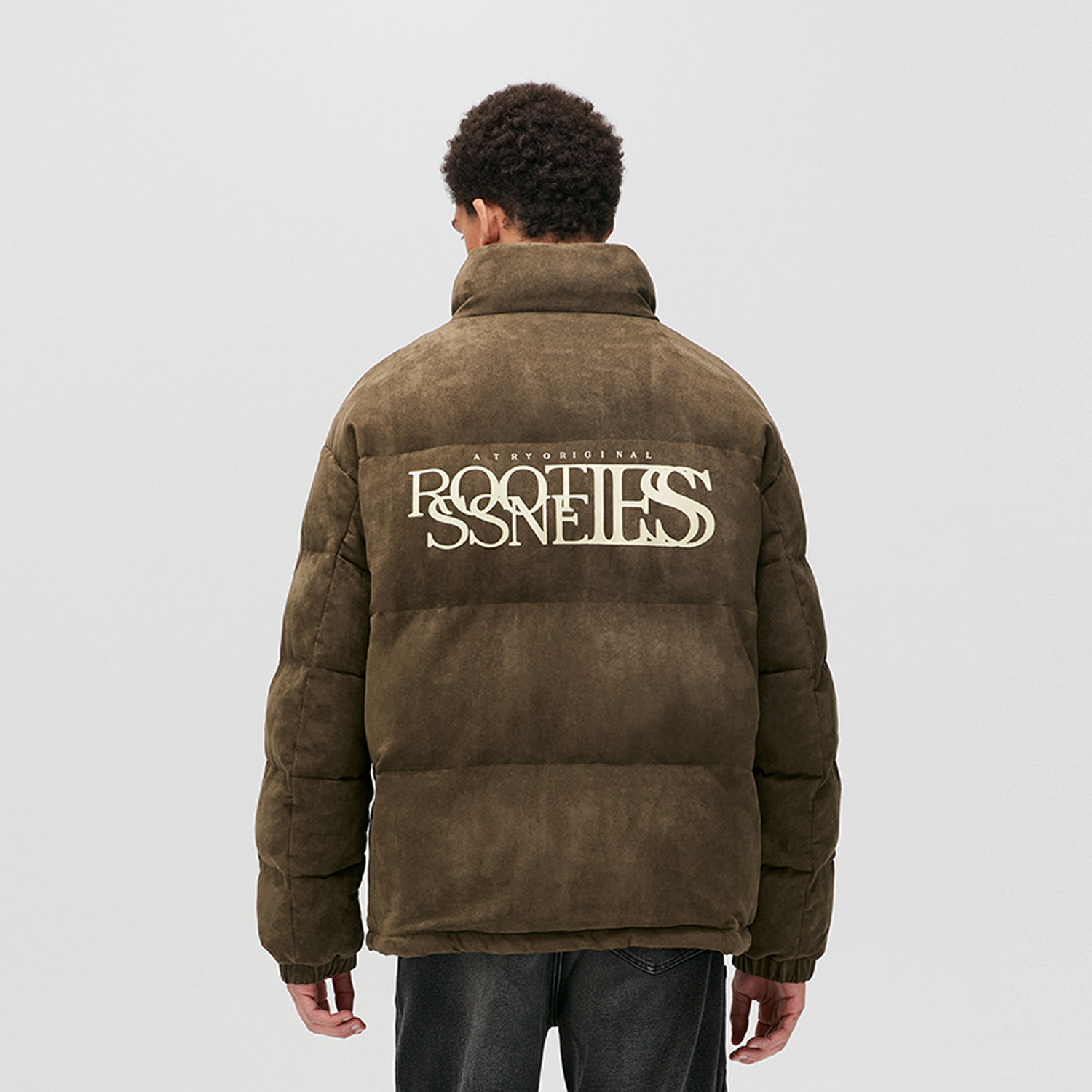 无所从属标语麂皮棉服