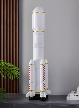 北欧太空火箭模型落地装饰品摆件