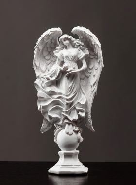 欧式复古少女小天使人物艺术摆件工艺品石膏雕像模型装饰品摆设