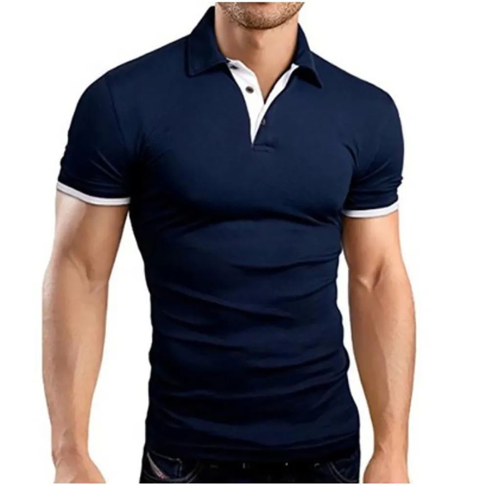 Summer New Men's Collar Hollow Short-sleeved Shirt Breathab