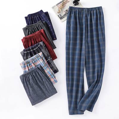 Casual Plaid Pants 4XL Sleepwear Men's Pajama Pants Spring S