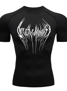 Quick-dry clothes Workout T-ShirtSleeveGymCompressionBlack