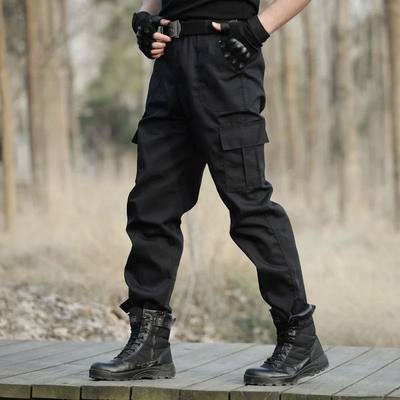 Black Military Cargo Pants Men's Check Working pantalones Ta