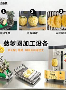 凤翔 工厂直营菠萝处理设备套装一站式菠萝去皮切圈加工生产线