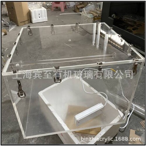高透明有机玻璃手套箱惰性气体隔离箱紫外线杀菌灯插排亚克力定制