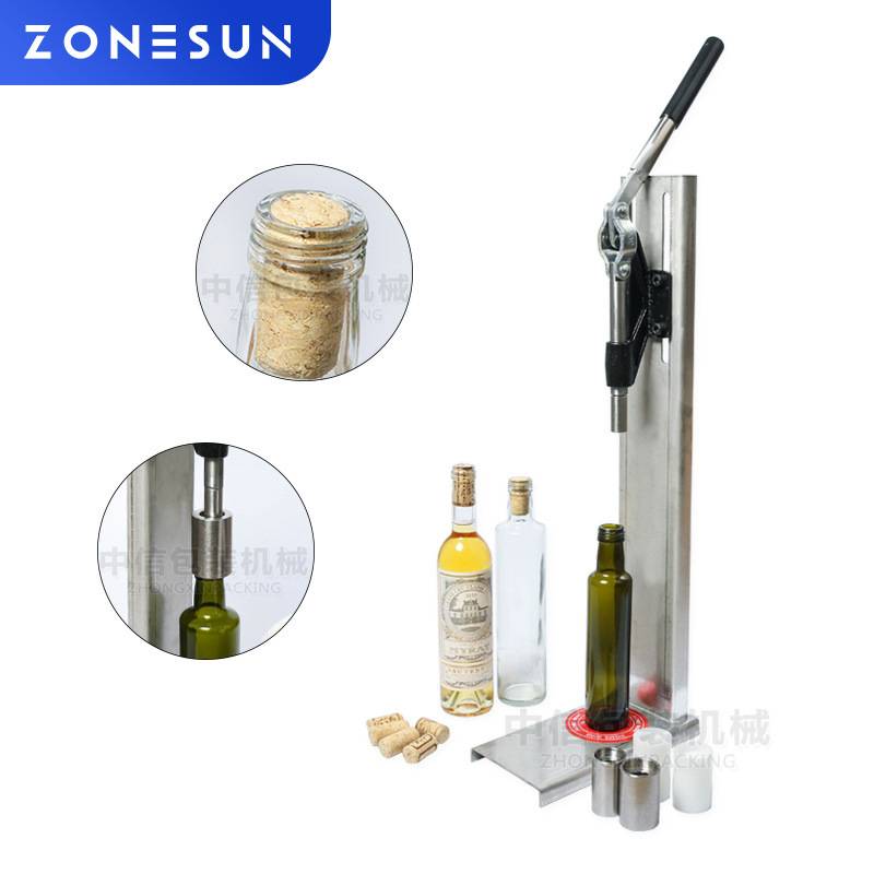 ZONESUN压塞机手动台式压瓶 葡萄酒红酒压盖机软木塞打塞器封口机