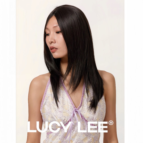 LUCYLEE【黑色瑞秋中长款-免修剪】精修黑茶中分黑长直假发全头套