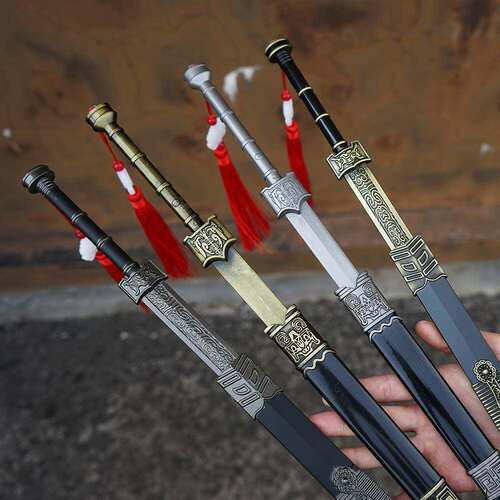 金属古代男孩刀剑玩具武侠汉剑模型铁兵器小朋友学生日礼物未开刃