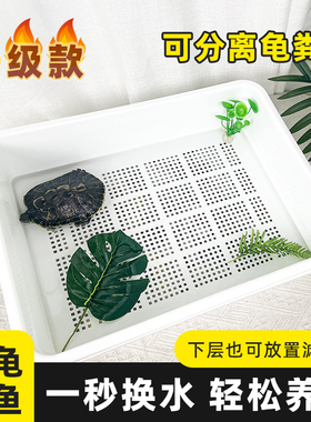 新型乌龟生态缸造景绿植双层龟便分离养龟隔离发色盒饲养育苗盆