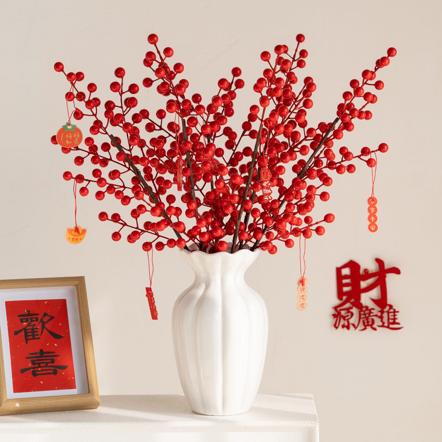 高级手工仿真花发财果假花花束