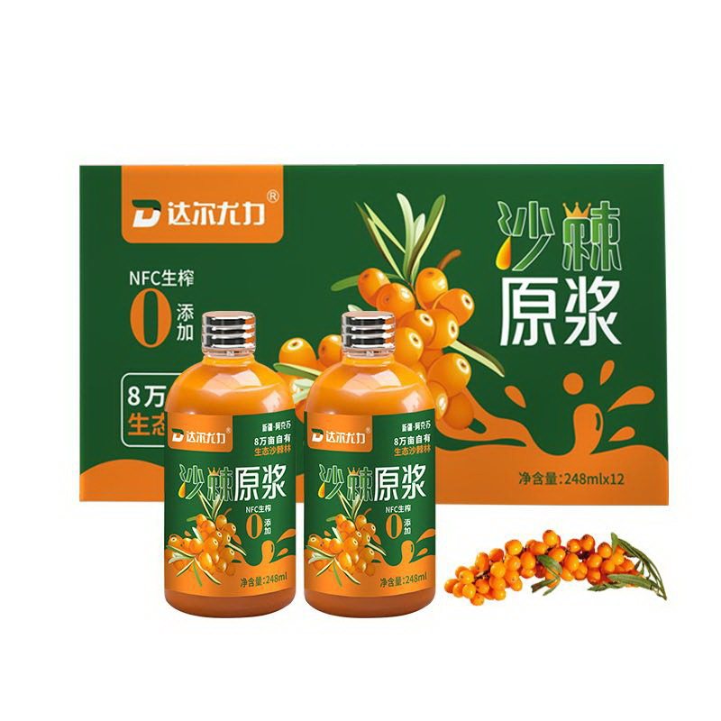达尔尤力沙棘原浆乌什县大果沙棘NFC生榨原浆248ml - 实物图