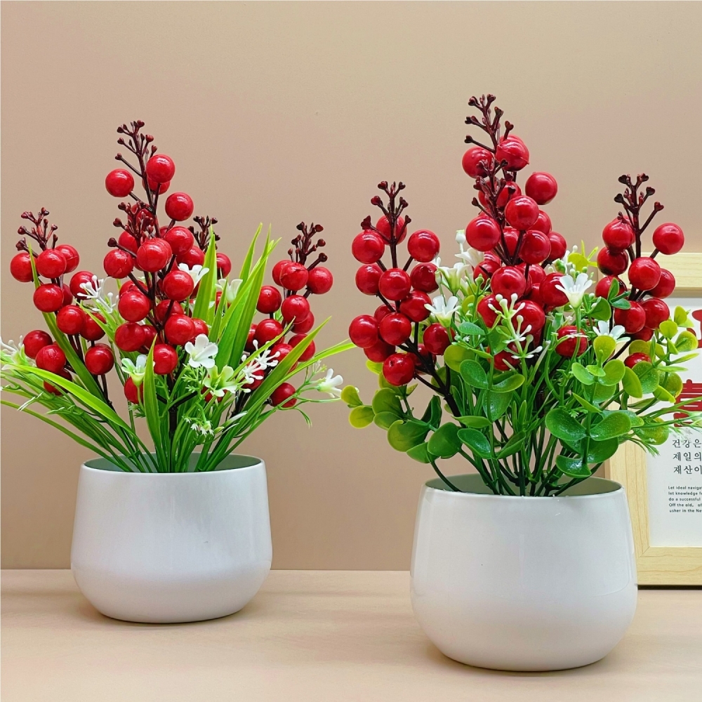 发财果仿真花客厅摆放花