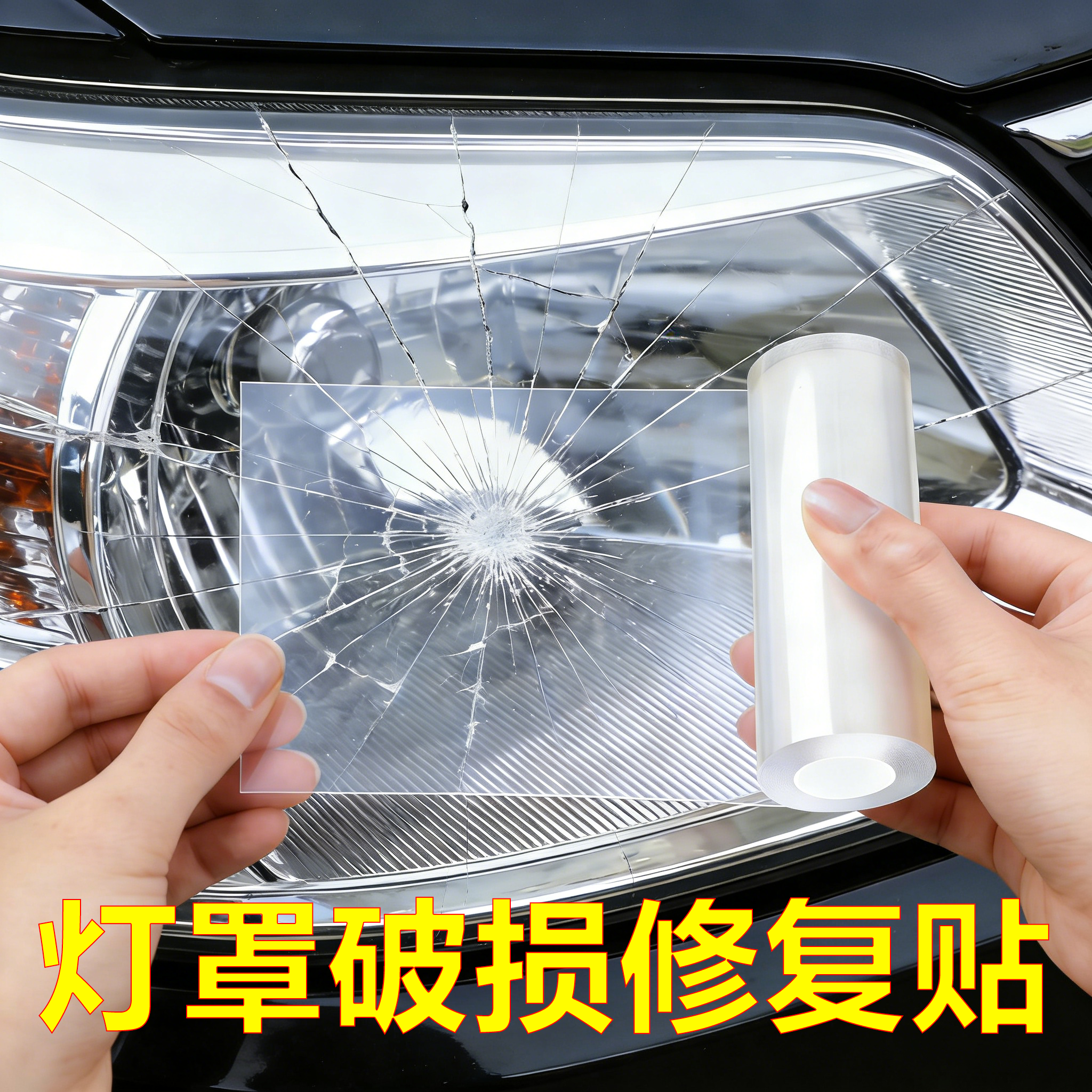汽车后尾灯罩破损修复贴隐形透明电动车外壳破洞开裂缝防水修补贴胶带