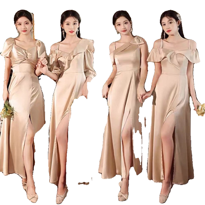 出租新香槟高级小众伴娘服姐妹裙