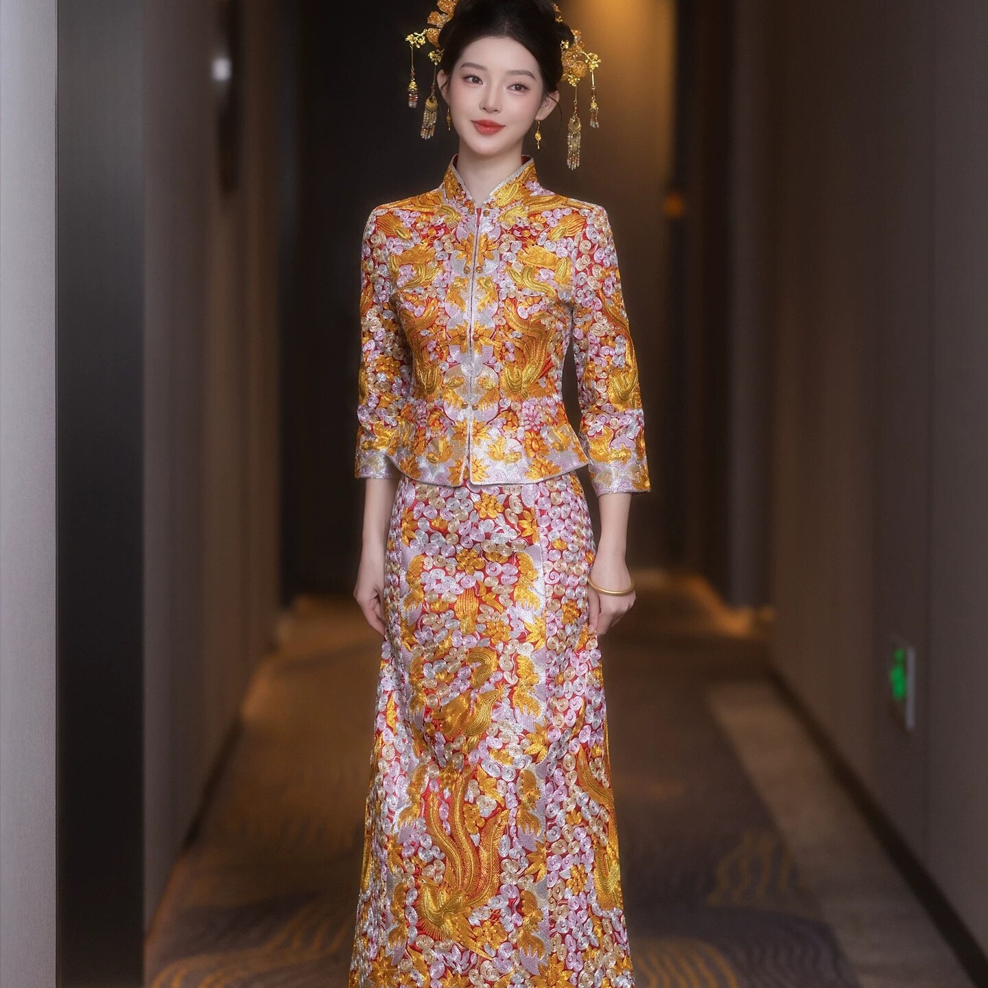 熙饶出租2026年新龙凤褂直筒新娘结婚中式嫁衣秀禾服高端修身显瘦