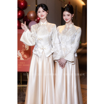 中式伴娘服夏季复古姐妹团伴娘服