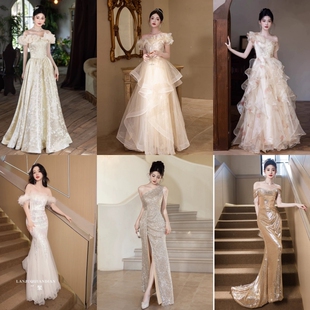 熙饶出租赁2026夏主持人艺考宴会18岁成人礼年会重工敬酒晚礼服女