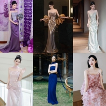 熙饶出租新款新中式旗袍新娘晨袍婚礼敬酒服订婚晚礼服伴娘服租赁