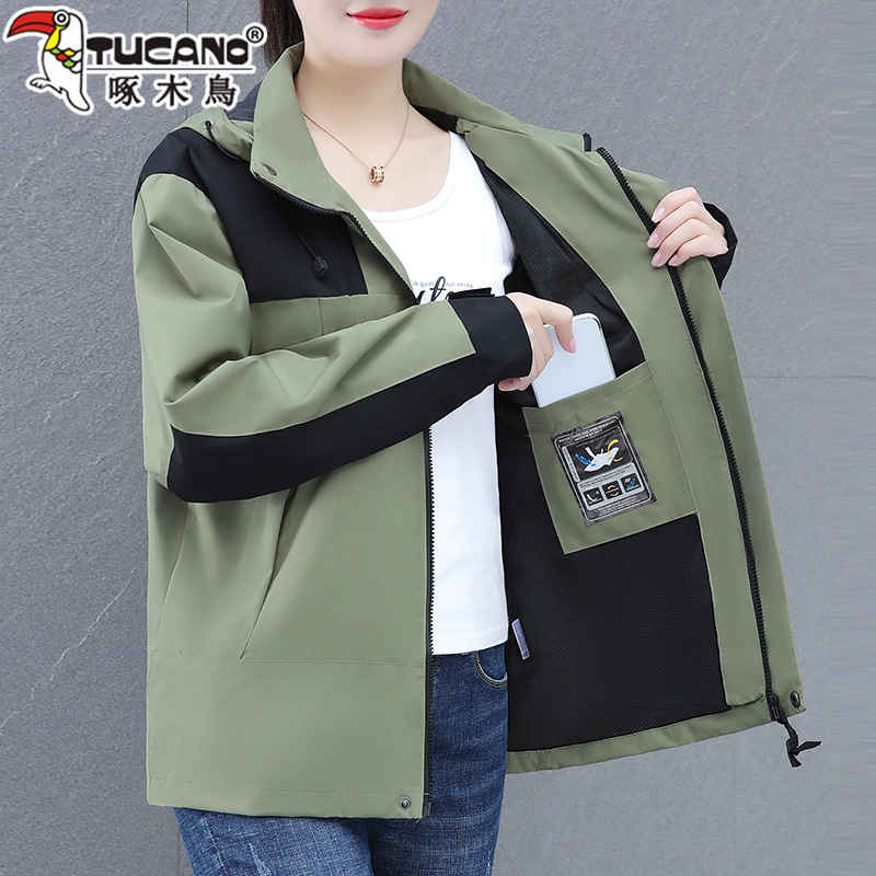 啄木鸟冲锋衣女春秋季2025新款休