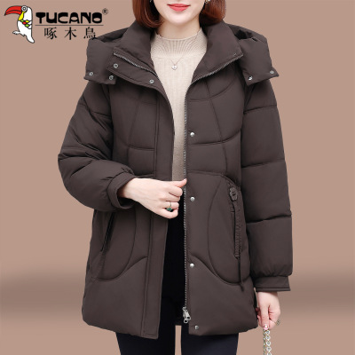 啄木鸟羽绒棉服女款2025新款冬季
