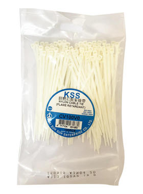 台湾进口凯士士耐燃尼龙扎带KSS白色尼龙束线带CV-100V0