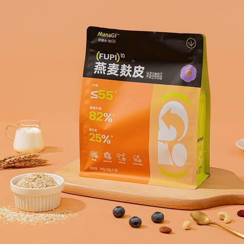 热销ManaGI 低GI燕麦麸皮 燕麦片高纤维高蛋白 谷物麦片 饱腹代餐