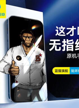 蓝猩适用于iPhone12钢化膜苹果12promax手机膜全屏高清12Pro保护贴膜猩猩mini磨砂防窥防摔玻璃全包大抗指纹
