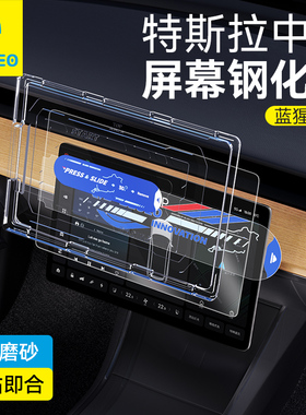 蓝猩适用特斯拉Model3导航钢化膜Y屏幕中控仪表贴磨砂配件焕新版L