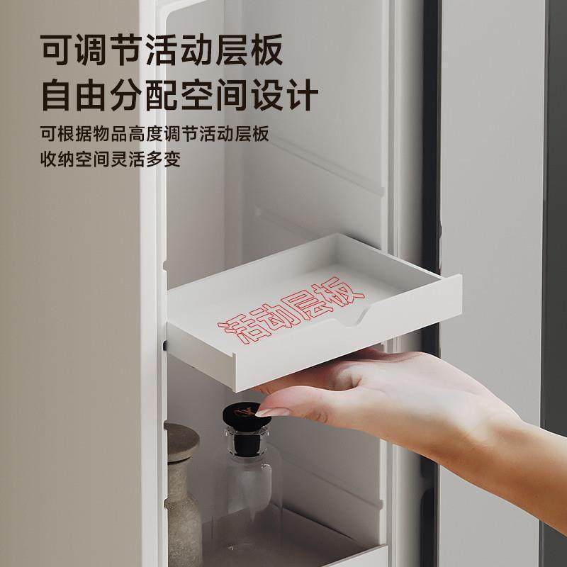日式三折叠防水智能镜柜带插座可活动层板浴室储物柜洗漱台梳妆镜
