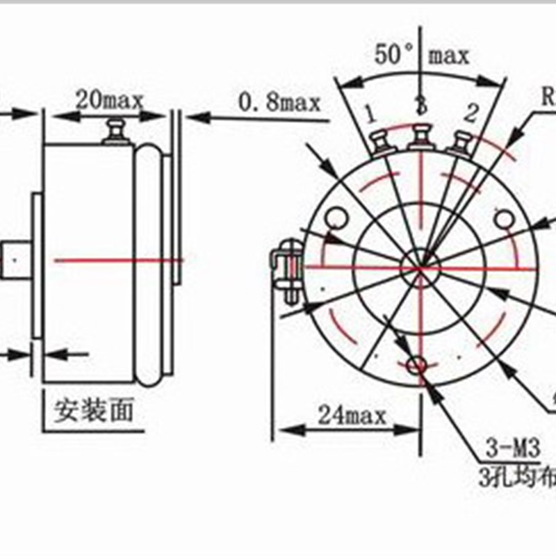 TOPVR原装WDD35D-4精密导电塑料电位器 角位移传感器1K\2K\5K\10K