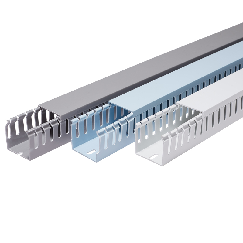 灰蓝色PVC阻燃线槽塑料开口配电箱线槽20*25*30*40*45*50*60*80