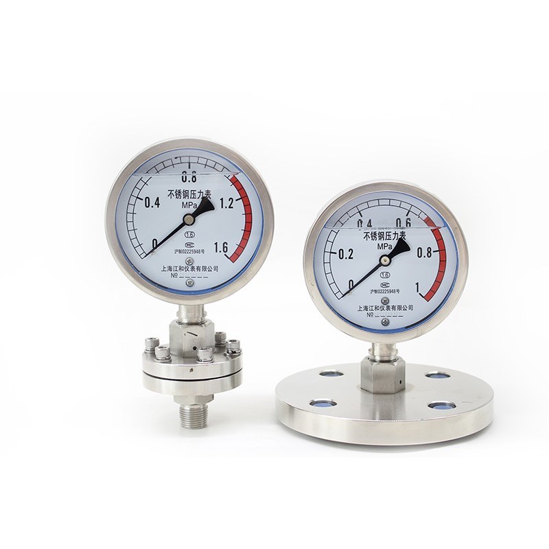不锈钢耐震隔膜压力表 螺纹式隔膜 膜片法兰压力表DN25DN501.6MPA