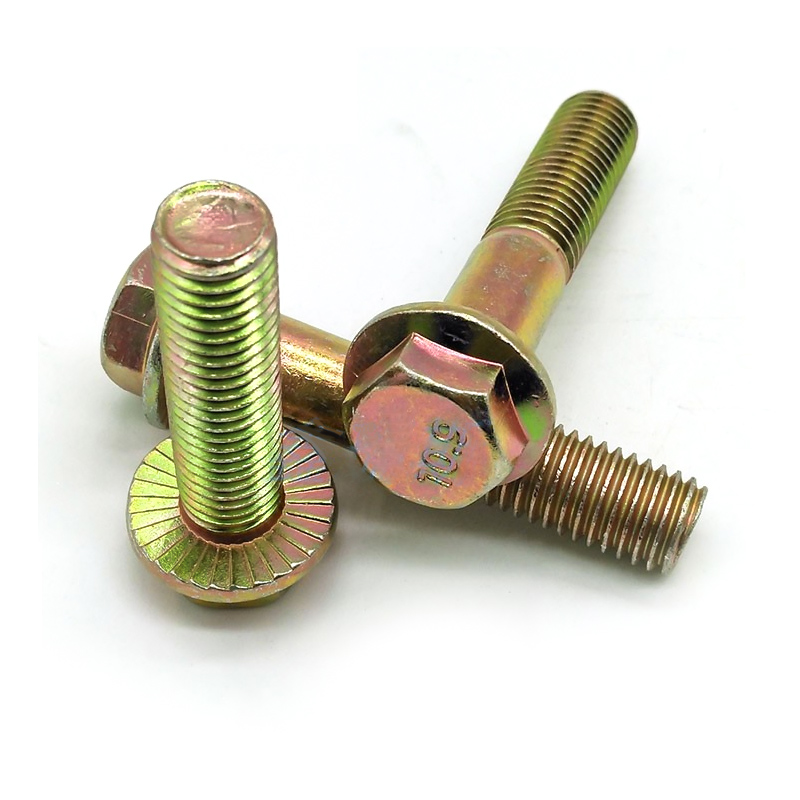 10.9a级高强度外六角法兰面螺丝螺母套装镀彩锌螺栓M6M8M10M12-M2