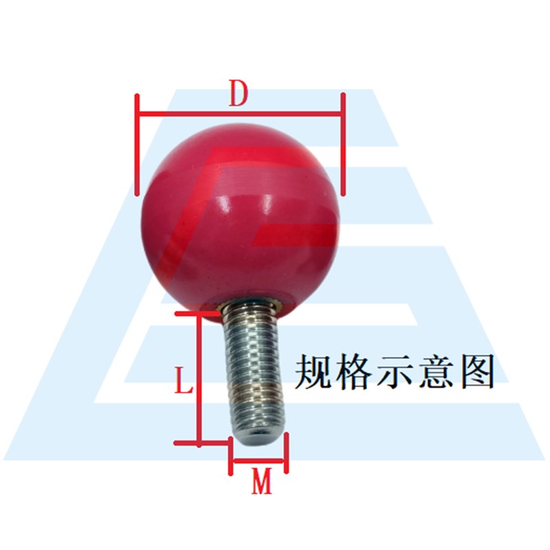 红色304不锈钢螺杆手柄球外螺纹型把手 胶木圆头球型手拧螺丝4568