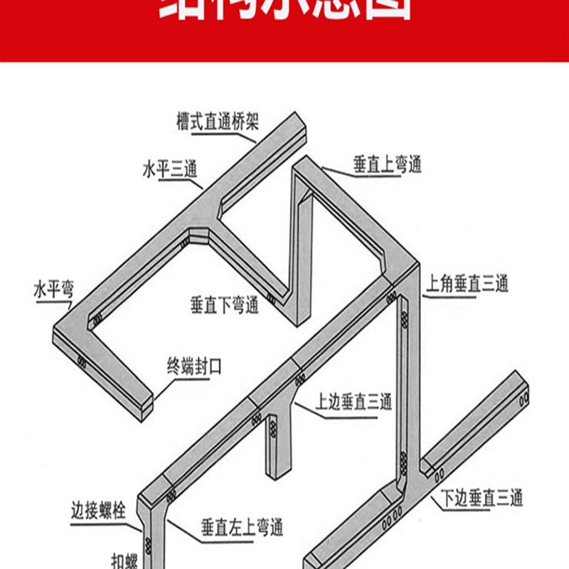 不锈钢桥架槽式钢制电缆走线槽梯式304 201防腐防锈金属50100200