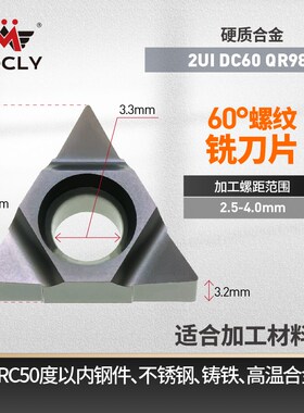高端螺纹铣刀片英制55度2UI/11UI公制60度3UI内孔TM3SC牙刀粒16UI