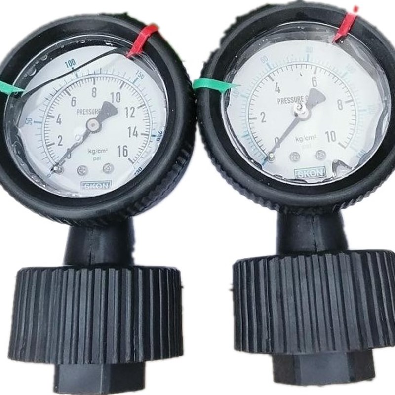 塑料隔膜压力表 全塑表耐酸碱 防腐1/1.6MPA10公斤压力耐震隔膜表