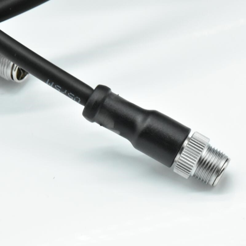 M12防水连接器传感器8PIN X-code前锁PG9 母座以太网监控信号传输