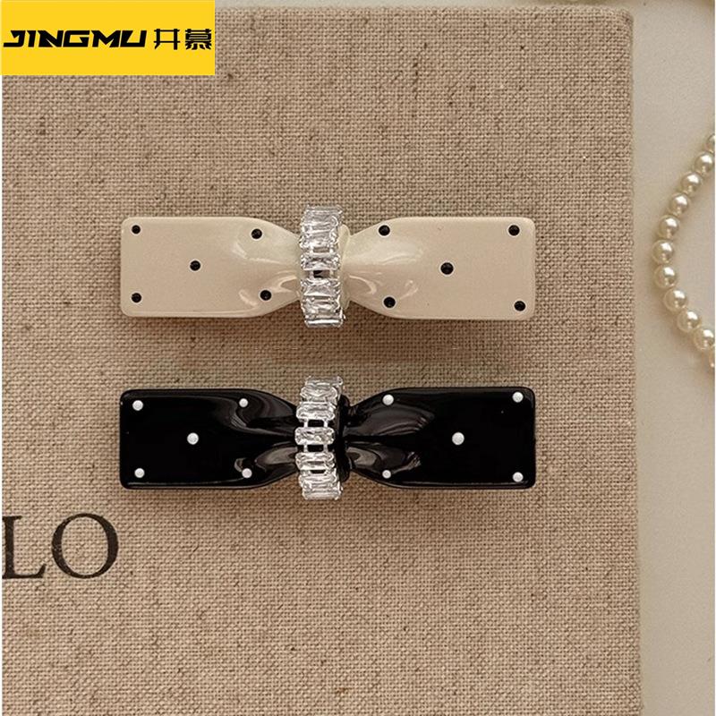 井慕~新款波点发夹ins风蝴蝶结侧边夹刘海夹碎发卡甜美一字夹子发