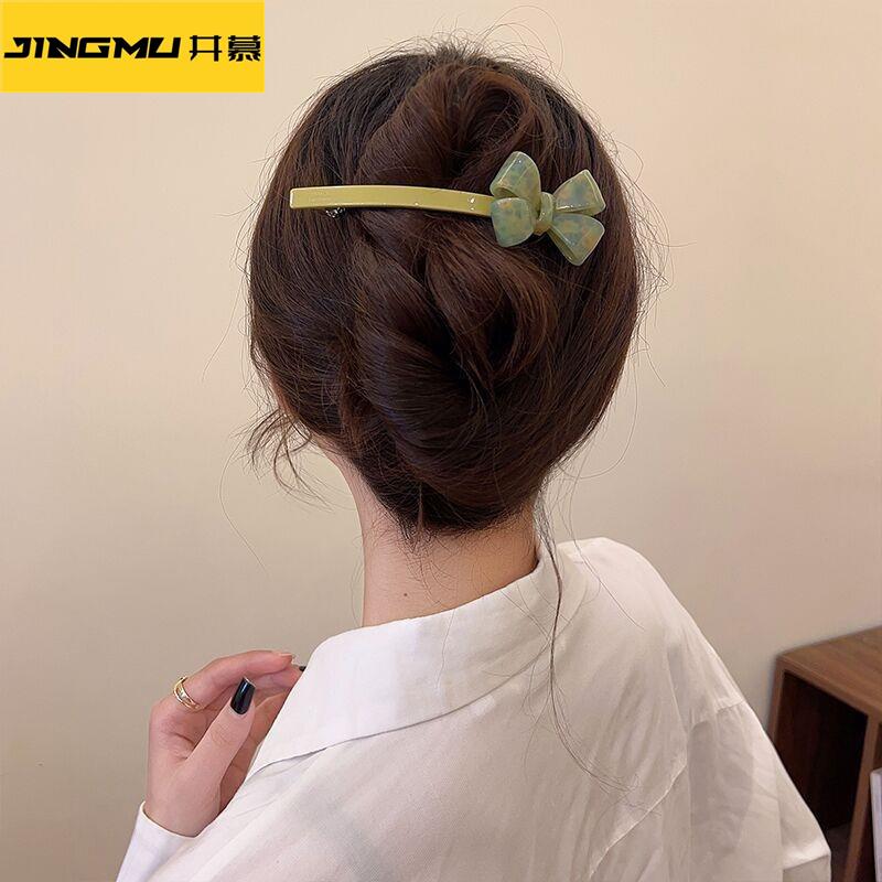 井慕~高级感蝴蝶结发夹女后脑勺一字夹子气质侧边夹刘海夹碎发卡