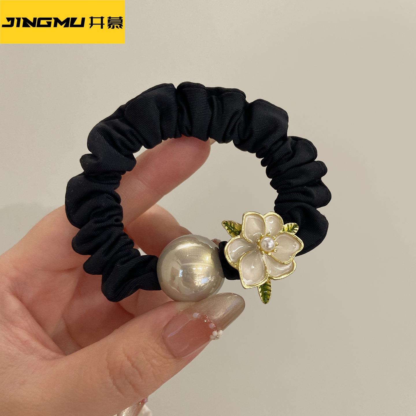 井慕~新款甜美茶花小肠发圈气质发绳洋气橡皮筋简约头绳马尾头圈