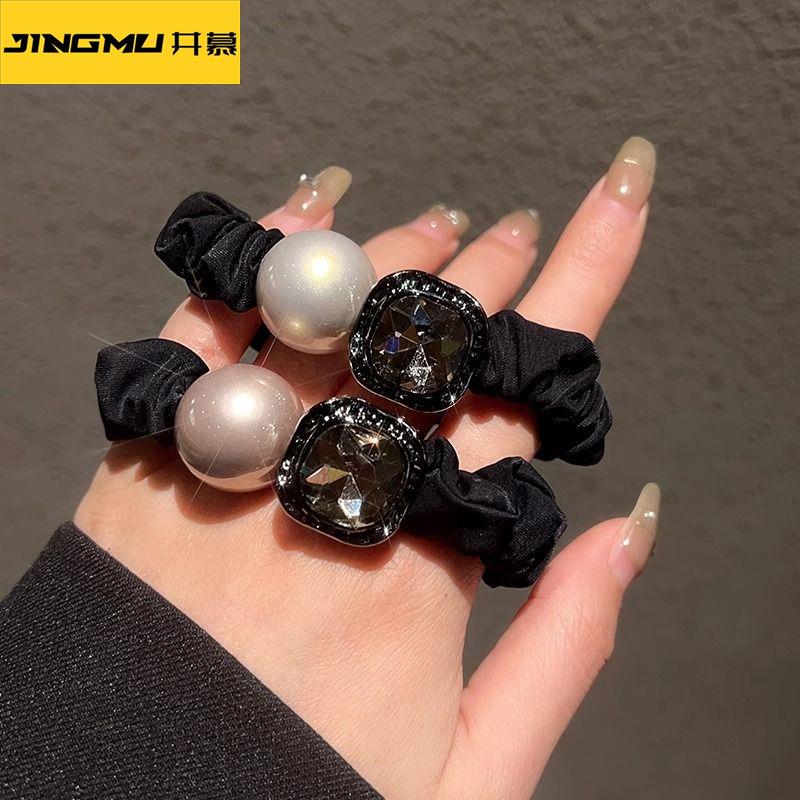 井慕~高级感新款水钻珍珠大肠发圈气质马尾发绳简约洋气头绳皮筋